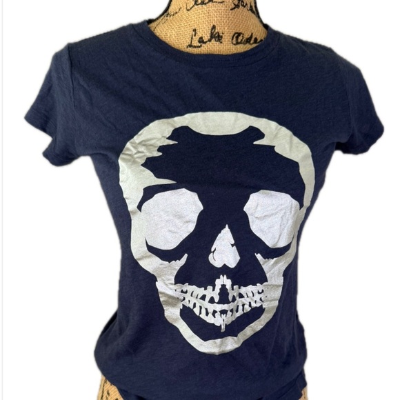 Zadig & Voltaire Navy Skull Tee - Picture 1 of 6